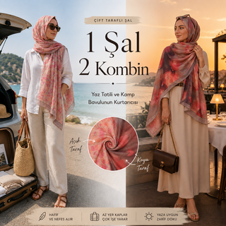 Yaz Tatili ve Kamp Bavulunun Kurtarıcısı: Çift Taraflı Şal ile 1 Şal 2 Kombin | Ayshara