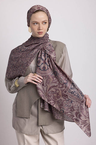 Adaçayı Desenli Çift Taraflı Şal - Gül | Ayshara - Görsel 6