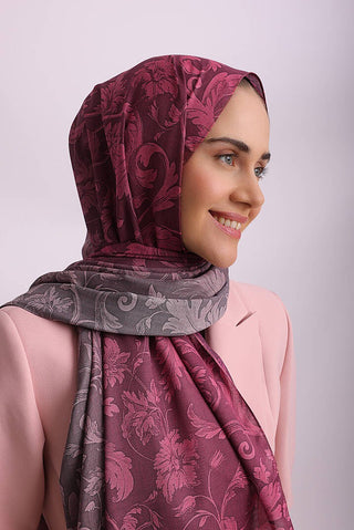 Ahenk Degrade Desenli Çift Taraflı Şal - Koyu Pembe | Ayshara