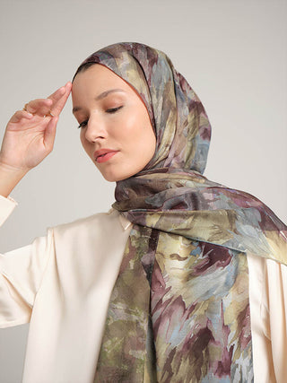 Gülce Çiçek Desenli Çift Taraflı Şal - Gül Mint | Ayshara - Görsel 2