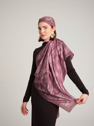 Yalaz Zebra Damask Desenli Çift Taraflı Şal - Gül Pembe | Ayshara