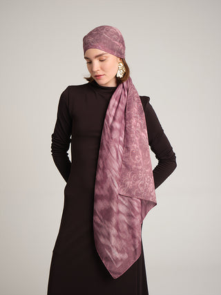 Yalaz Zebra Damask Desenli Çift Taraflı Şal - Gül Pembe | Ayshara - Görsel 3