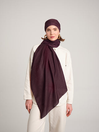 Rûmî Sema Monogram Desenli Çift Taraflı Şal - Bordo | Ayshara - Görsel 5