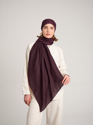 Rûmî Sema Monogram Desenli Çift Taraflı Şal - Bordo | Ayshara - Görsel 2