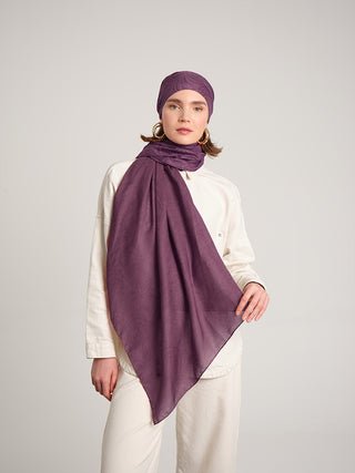 Rûmî Sema Monogram Desenli Çift Taraflı Şal - Menekşe Mor | Ayshara - Görsel 2