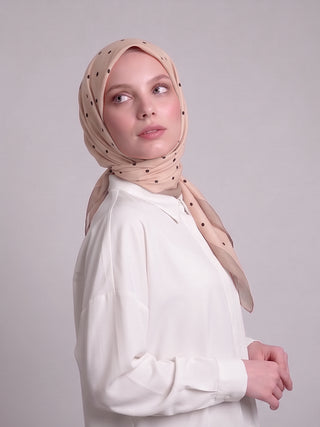Puan Desenli Tek Taraflı Eşarp - Somon | Ayshara