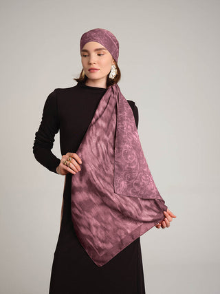 Yalaz Zebra Damask Desenli Çift Taraflı Şal - Gül Pembe | Ayshara - Görsel 5
