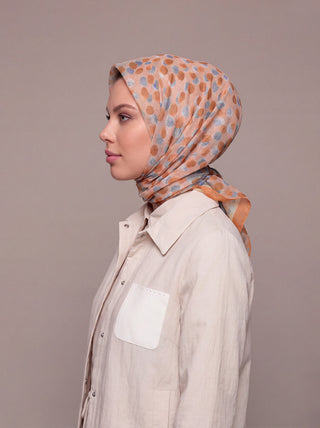 Fırça Hâlesi Puanlı Soyut Desenli Çift Taraflı Eşarp - Taba Mint | Ayshara - Görsel 2