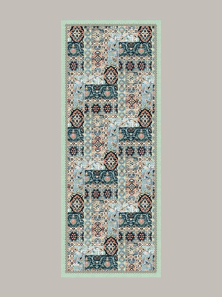Kırkpare Etnik Desenli Tek Taraflı Şal - Mint | Ayshara - Görsel 5