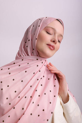 Puan Desenli Tek Taraflı Şal - Pembe | Ayshara
